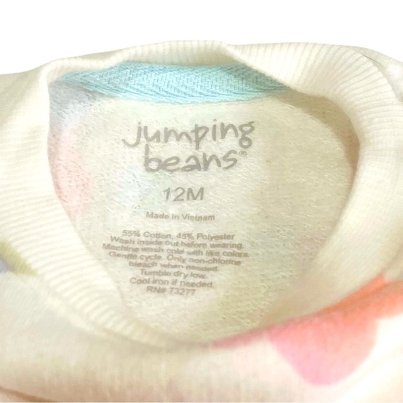 Jumping Beans top pullover white with watercolor flowers pattern Girl 12 Months - Picture 6 of 7